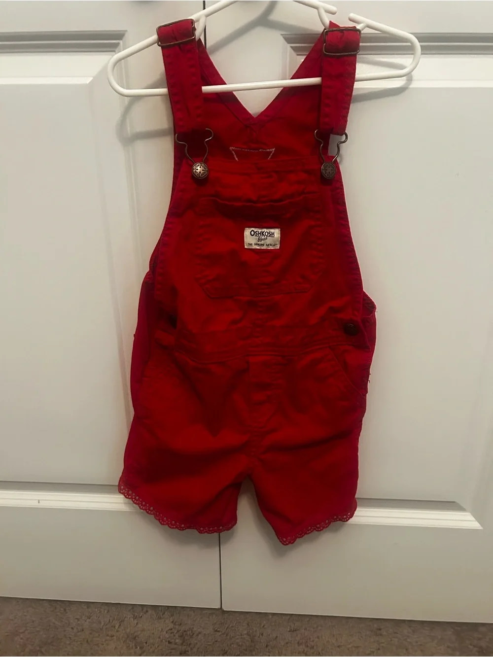 OshKosh B'gosh Bright Red Toddler Short Overalls